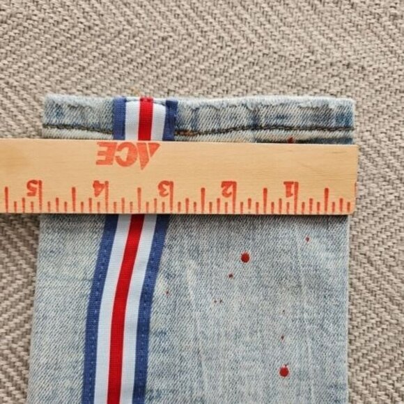 Trinity Kays Jeans Men's Size 28 (28x32) Kulture Stripes Paint Distressed Blue - Picture 11 of 16